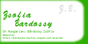 zsofia bardossy business card