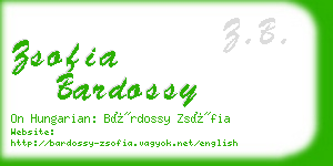 zsofia bardossy business card